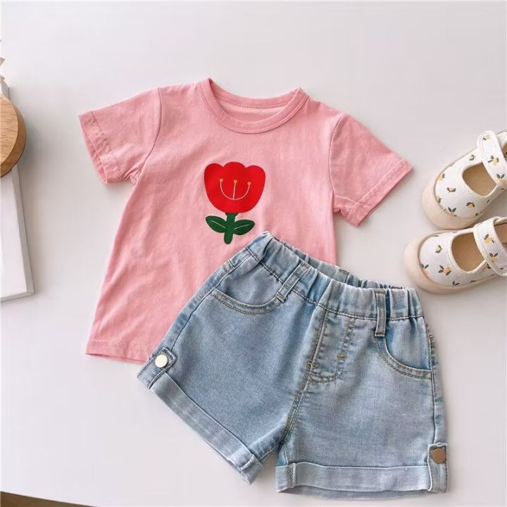 Korean%20children's%20clothing%20for%20girls,%20new%20Korean%20flower%20print,%20short%20sleeves,%20foreign%20style%20baby%20girl,%20forest%20summer%20cool%20T-shirt%20tide%20-%20Image%203