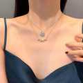 Accessories Point Golden Creative Four-Leaf Magnetic Folding Heart-Shaped Clover Necklace. 