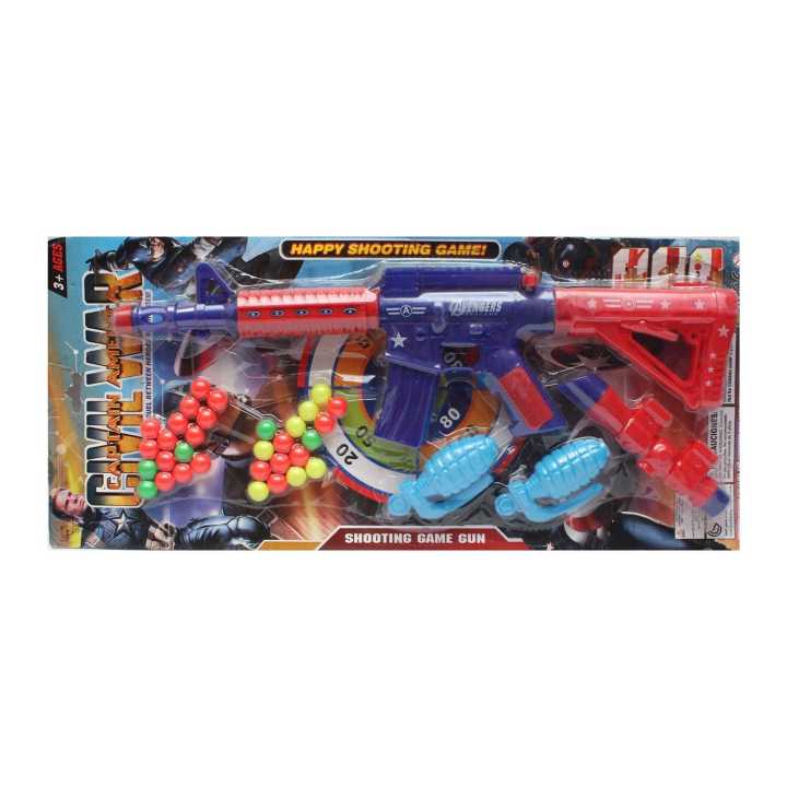 Multicolor War Captain America Shooting Game Gun For Kids