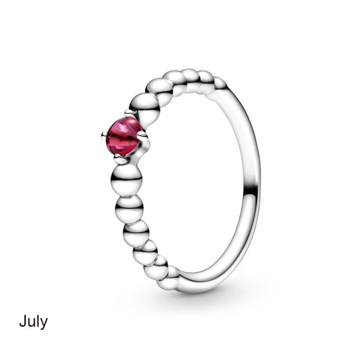2023%20New%20925%20Silver%2012%20Months%20Colorful%20Birthstone%20Beaded%20With%20Crystal%20Pandor%20Rings%20For%20Women%20Birthday%20Gift%20Fine%20Jewelry%20-%20Image%203