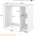 Kamakhya decor Small Desk, Computer Table with 2 Compartments, PC Table, Desk for Small Spaces, White, 80 x 40 x 74 cm. 