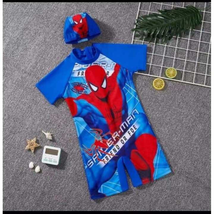 Swimwear/SWIMMING COSTUME For Baby Boys/ Spiderman Print