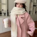 1PC New Soft Winter Cashmere Scarf Solid Color Warm Long Tassel Scarves Mohair Thickened Wrap Shawls For Women Girls. 