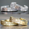 European and American accessories full of diamonds, double-breasted diamond earrings, cross-border s, fashion, light luxury, zircon micro-inlaid earrings, women. 