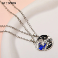 DISICHEN Sales promotion Cute Sun And Moon Pendant Necklace Blue Black Colors Mountain Sea Wave Chain Choker For Lovers Couple Best Friends Party Gift. 