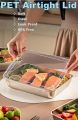 Pack Of 3 Stainless Steel Refrigerator Food Storage Box With Plastic Lid Prepare Food Freshness Preservation Box Picnic Box. 