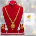 Gold Plated Rani Haar Set (with earrings and ring). 