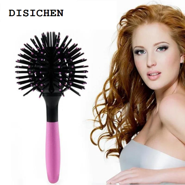 DISICHEN Luxury 3D Round Hair Brush Hair Styling Comb Salon Make Up 360 Degree Ball Styling Tools Detangling Hairbrush Heat Resistant Women Comb