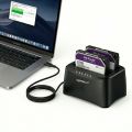 Carbon USB 3.0 To SATA Double Hard Drive Docking Station Double Port  5Gbpa 2.5" / 3.5" Support up to 10TB HDD Best For Data Backup | Hard Disk Testing | Data Recovery. 