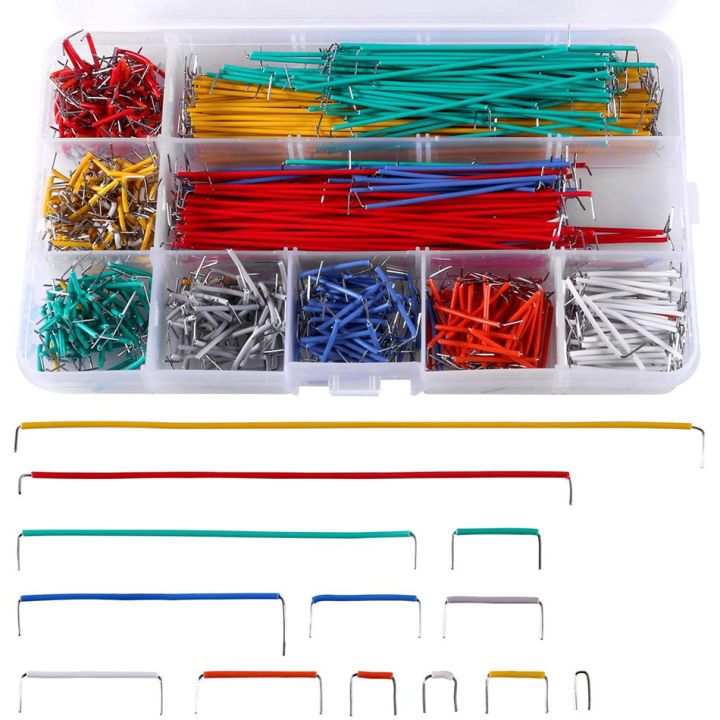 840 Pieces Preformed Breadboard Jumper Wire Kit 14 Lengths Assorted ...