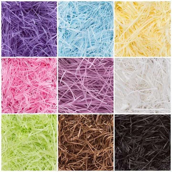 50g Colorful Lafite Grass Shredded Crinkle Paper Raffia DIY Boxes Filler Birthday Wedding Gift Box Wrapping Packing Filling