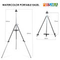 Watercolor Metal Easel with Dual Use, Flat/Standing, Foldable Telescopic Tripod Easels, Black. 