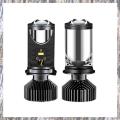2 PCS Y9 H4 LED Projector Headlight Projector Lens Black with Fan Cooling Automobile Hi Lo Beam Bulb. 