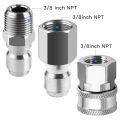 FORIDE 4X NPT 3/8 Inch Male and Female Quick Connector Kit and 2 Pieces NPT 3/8 Inch Pressure Washers Quick Connector Plug. 