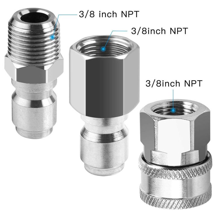 FORIDE%204X%20NPT%203/8%20Inch%20Male%20and%20Female%20Quick%20Connector%20Kit%20and%202%20Pieces%20NPT%203/8%20Inch%20Pressure%20Washers%20Quick%20Connector%20Plug%20-%20Image%206
