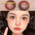 NATURAL CONTACT LENSES OF THE YEAR, SOFT COLOR PRESCRIPTION RED MORNINGCON MYOPIA CONTACT LENSES, EYE MAKEUP. 