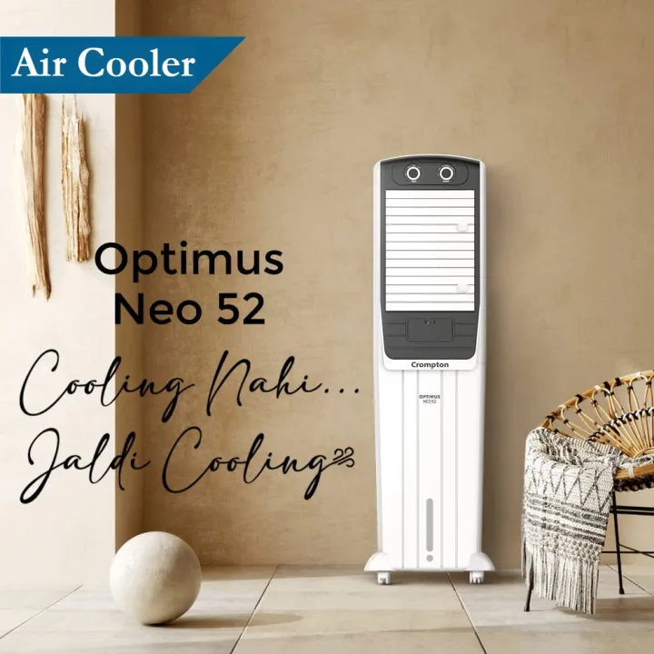 Crompton%2052%20Litre%20Air%20Cooler%20Optimus%20Neo%2052%20Tower%20Air%20Cooler%20With%20Everlast%20Pump,%20Auto%20Fill,%204-Way%20Air%20Deflection%20and%20High%20Density%20Honeycomb%20pads;%20White%20&%20Black,%201%20Year%20Warranty%20-%20Image%202