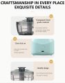2 in 1 Rechargeable Mini Food Processor with 3 Stainless Steel Blade and Whipper. 