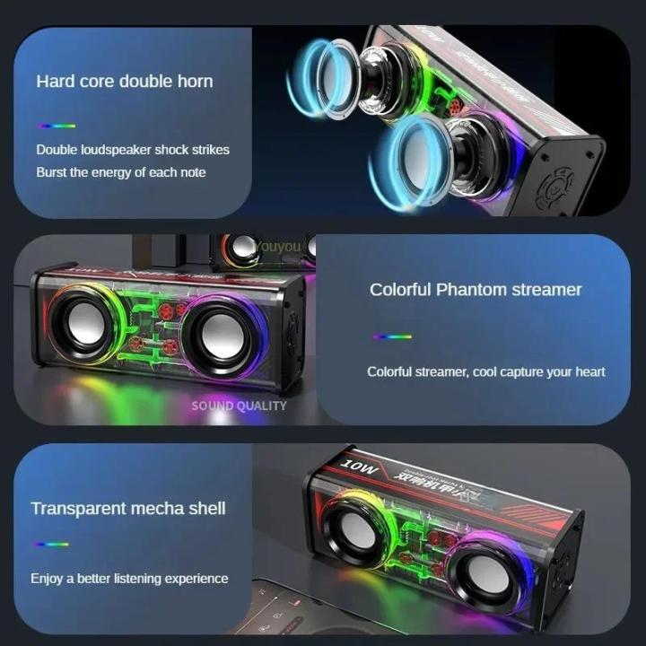 Light%20Sound%20RGB%20TWS%20Stereo%20Armor%20Music%20Speaker%20V8%20Transparent%20Machine%20Bluetooth%20Wireless%205.0%20Bass%20Diaphragm%20Subwoofer%20Mini%20Party%20Speaker%20-%20Image%204