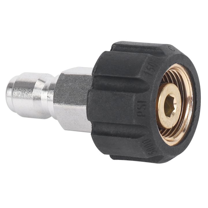 ARELENE Pressure Washer Twist Connect M22 14mm X 3/8 inch Quick Disconnect Plug High Pressure B Fitting Quick Coupler Nipple, 5000 PSI, TWIS281