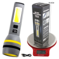 Dual Light Source Flashlight CH-24084 – Rechargeable, High-Power Wick, Battery Display, Side Light, Telescopic Zoom & Portable Design for Camping, Emergencies & Outdoor Use. 