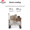 Naturehike TC06 Mini Camping Folding Trolley Outdoor Portable Sundries Storage Pull Rod Car Bearing Capacity 80 Kg Shopping Cart. 