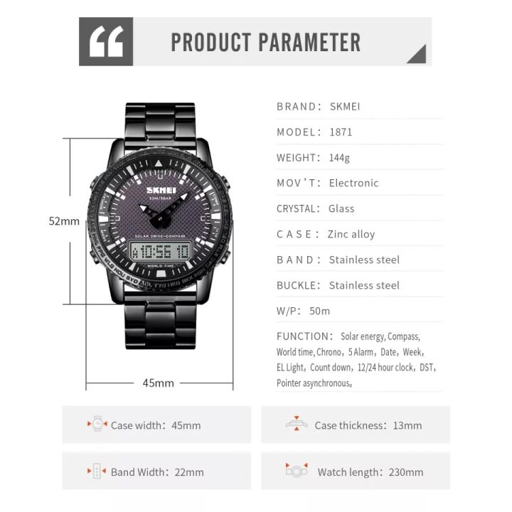 SKMEI%201898%20Men's%20Outdoor%20Watch%20Multifunction%20Stainless%20Steel%20W/%203%20Time%20-%20Image%204