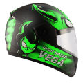 Vega Cliff Devil Gloss Black Neon Green Helmet. 