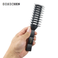 DISICHEN 2025 Men's Black Plastic Ribbed Comb Fluffy Large Back Comb Salon Hairdressing Brush Men's Styling Oil Hair Curly Massage Hairbrush. 
