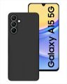 Silicone Case for Samsung Galaxy A15 5G - Camera Protective Flexible Phone Back Cover - Black. 