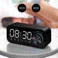 Multifunctional Device High Volume Bluetooth Speaker Small Size Clock Function Mini Alarm Clock Portable Design Wireless Connectivity LED Alarm Clock Alarm Clock. 
