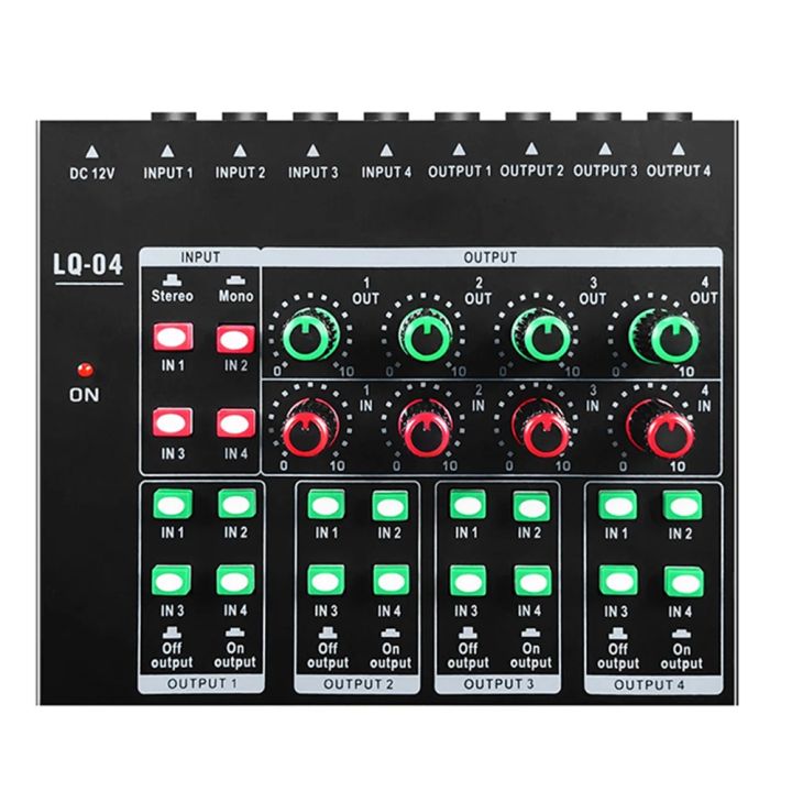 Mixer Plug (GGBR) -LQ04 4-Channel Mixer 4-Channel Headphone Amplifier Sound Card ...