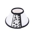 Elizabethan Dog Cat Pet Wound Healing Cone E- Collar White with Black. 
