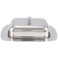 Stainless Steel Butter Dish Storage Keeper Tray with Easy to Hold Lid. 