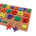 Cute Baby Montessori Colorful Wooden Counting Numbers (1-20) Puzzle with Mathematical Signs, Preschool Learning & Education Teaching Toys for Kids. 