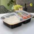 Disposable Two Compartment Tray With Lid 50pcs/pkt. 