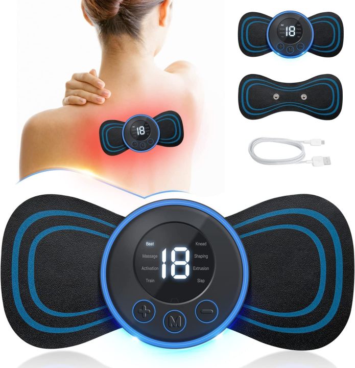 Electric EMS Neck Massager Cervical Massage Patch Shoulder Leg Arm Abdominal Pulse Muscle Stimulator Portable Pain Relief