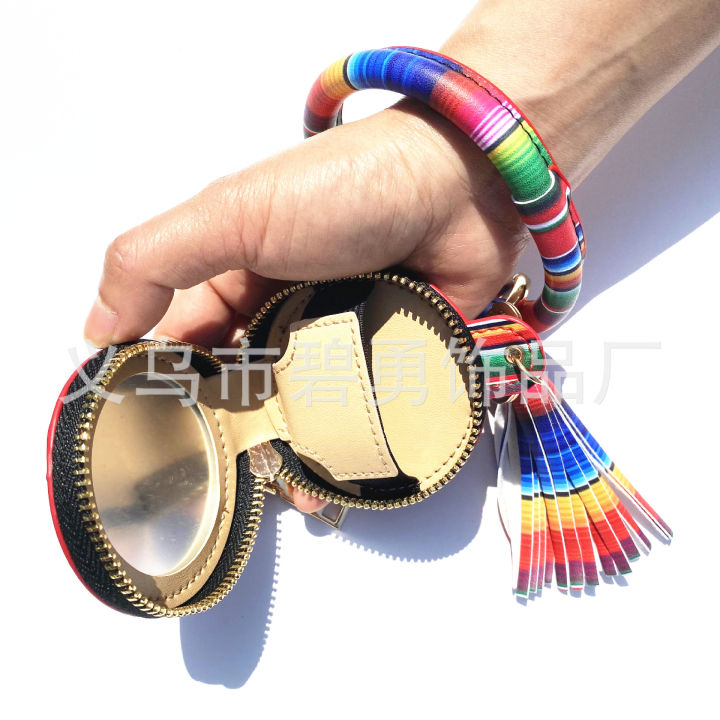 %E3%80%90Mega%20Sale%E3%80%91PU%20Bracelet%20Keychain%20Apple%20Bluetooth%20Headphone%20Leather%20Women's%20Mirror%20Cosmetic%20Bag%20Bracelet%20Key%20Chain%20New%20-%20Image%204