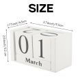 Vintage Wood Perpetual Calendar Shabby Chic Blocks Desktop Calendar Rustic Wooden Squares Calendar Home Office Black. 