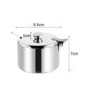 Dustproof Stainless Steel Sugar Bowl Practical with Lid Spoon  Seasoning Jar Waterproof Spice Container for Kichen. 