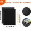 100 Sheets Carbon Transfer Paper Tracing Paper, Copy-Paper Tracing and Transferring Drawings on Wood, Paper. 