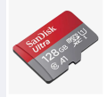 memorycard Ultra MicroSDXC 128GB UHS-I Speed Up To 140MB/s, A1 Class. 