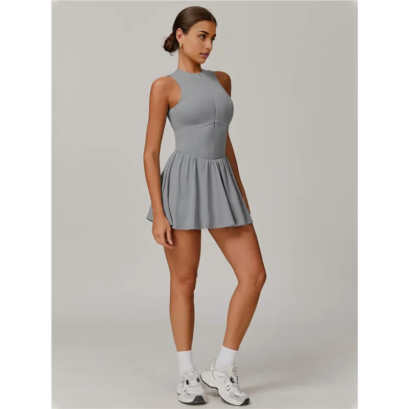 slim-fit tennis dresses with pockets Short-sleeve Athletic 34
