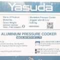 Steel Color Yasuda Aluminum Pressure Cooker 5L. 