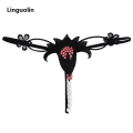 Linguolin 〓Official IP Authorization〓COD〓 Manufacturer Supply Yanbeiwei Lace Plus Size Embroidered Hollow Breathable Thong Shorts for Women with Large Pearl 〓COD〓. 