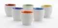 6 Piece Set of Glazed White Ceramic Khullad Cup Pottery Chai Kulhad Ceramic Tea Cup / Curd Serving Tableware Teacups For Home Office. 