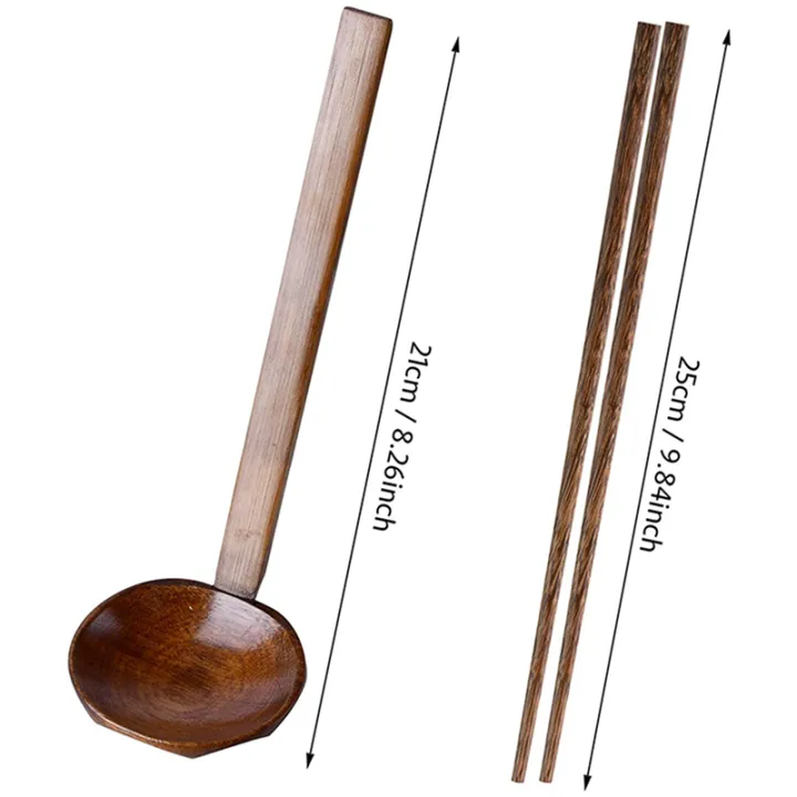 NAMUNY%208%20Pieces%20Japanese%20Long%20Handle%20Large%20Spoon%20Ramen%20Spoon%20Wooden%20Hot%20Pot%20Spoon%20Tortoise%20Shell%20Spoon%20Wood%20Rice%20Soup%20Dessert%20-%20Image%202
