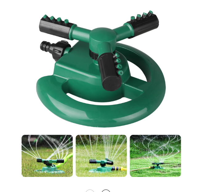 Automatic 360° Rotating 3 Arm Garden Water Sprayer Sprinkler Lawn Roof Irrigation System
