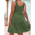 Women Oversized Sleeveless Dresses green XXL. 