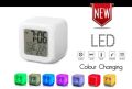 LED Color Changing Digital Alarm Clock, Thermometer & Date Cube Shaped 3”. 